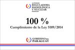 La ARRN cumple con el 100 % de la Ley 5189/2014 que corresponde al mes de diciembre de 2023